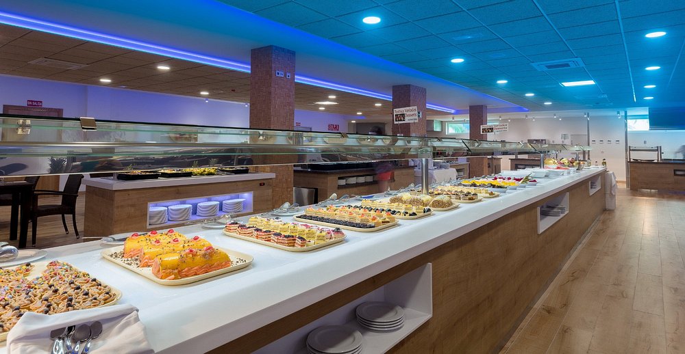 Dessert buffet inside the Magic Tropical Splash restaurant
