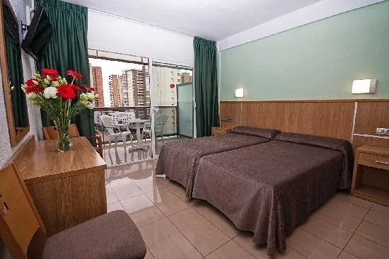 Twin room with balcony at Hotel Perla Benidorm