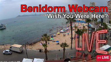 Benidorm live cam view of Levante Beach from the BeniCam balcony webcam