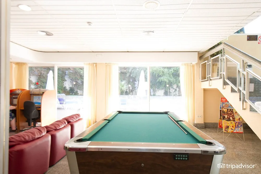 Pool table in the games lounge at Hotel Perla